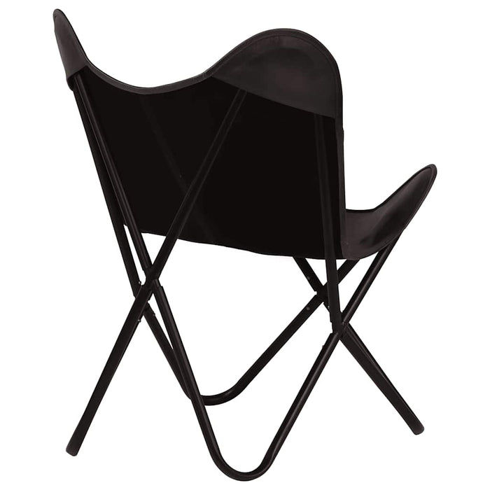 Scaune fluture pentru copii, 6 buc., negru, piele naturală WALTI