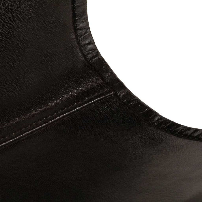 Scaune fluture pentru copii, 6 buc., negru, piele naturală WALTI