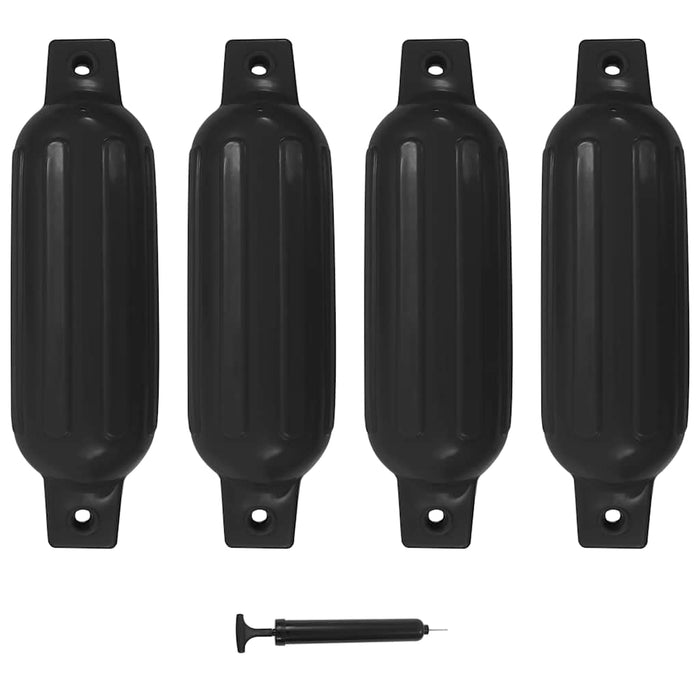 Bară de protecție barcă, 4 buc., negru, 41x11,5 cm, PVC WALTI