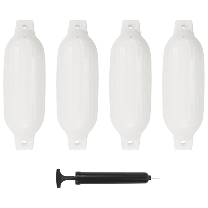 Bară de protecție barcă, 4 buc., alb, 41x11,5 cm, PVC WALTI