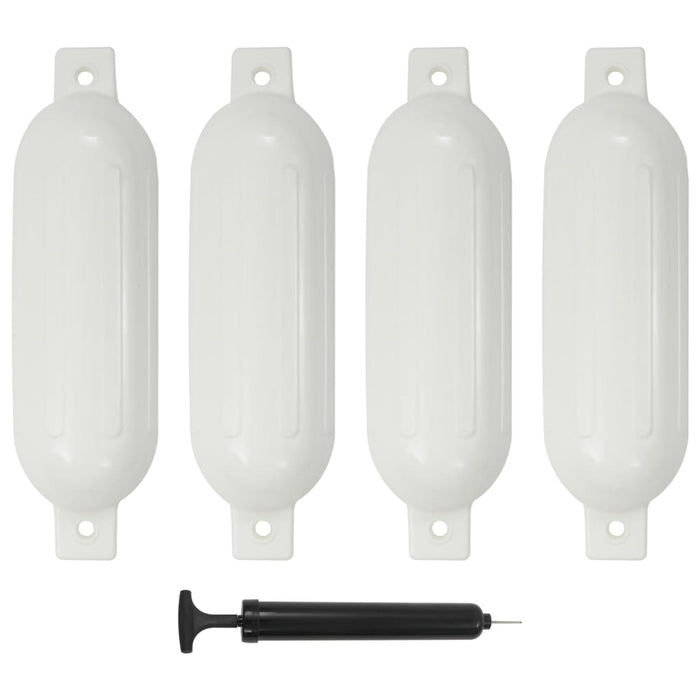 Bară de protecție barcă, 4 buc., alb, 51x14 cm, PVC WALTI