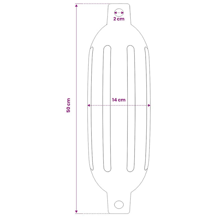 Bară de protecție barcă, 4 buc., alb, Ø 14x50 cm, PVC WALTI