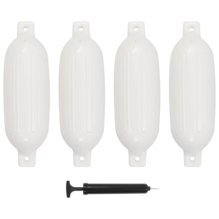 Bară de protecție barcă, 4 buc., alb, 58,5x16,5 cm, PVC WALTI