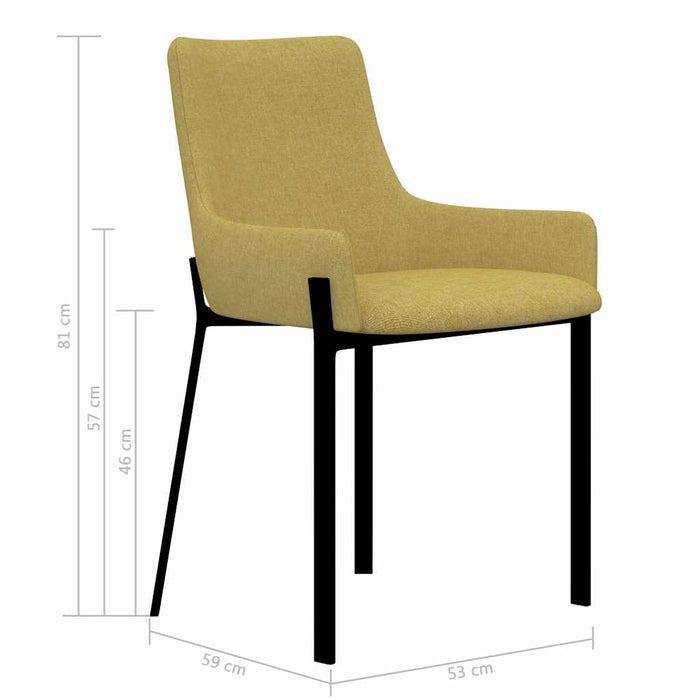 Scaune de sufragerie, 6 buc., galben, material textil WALTI