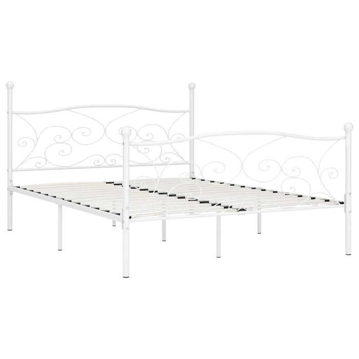 Cadru de pat cu bază din șipci, alb, 180 x 200 cm, metal - WALTI WALTI