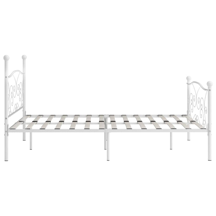 Cadru de pat cu bază din șipci, alb, 180 x 200 cm, metal - WALTI WALTI