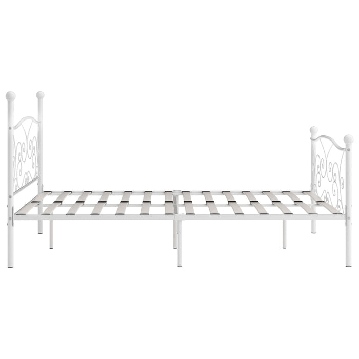 Cadru de pat cu bază din șipci, alb, 200 x 200 cm, metal WALTI