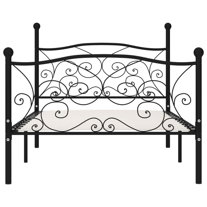 Cadru de pat cu bază din șipci, negru, 90 x 200 cm, metal - WALTI WALTI
