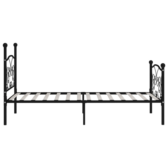 Cadru de pat cu bază din șipci, negru, 90 x 200 cm, metal - WALTI WALTI