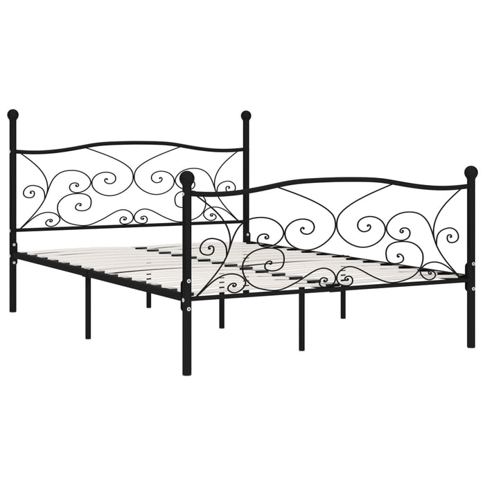Cadru de pat cu bază din șipci, negru, 140 x 200 cm, metal - WALTI WALTI