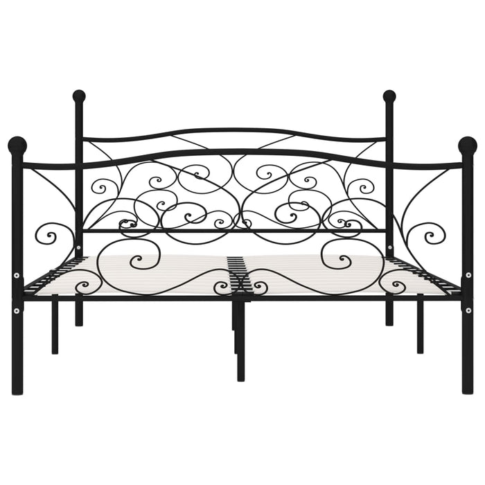 Cadru de pat cu bază din șipci, negru, 140 x 200 cm, metal - WALTI WALTI