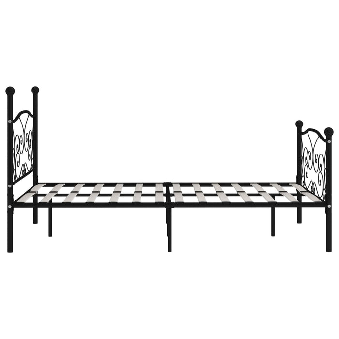 Cadru de pat cu bază din șipci, negru, 140 x 200 cm, metal - WALTI WALTI