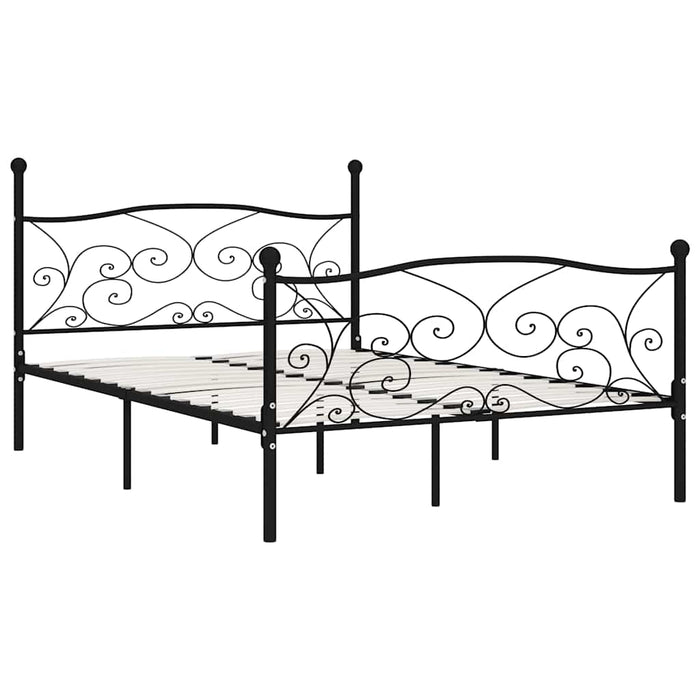 Cadru de pat cu bază din șipci, negru, 160 x 200 cm, metal - WALTI WALTI