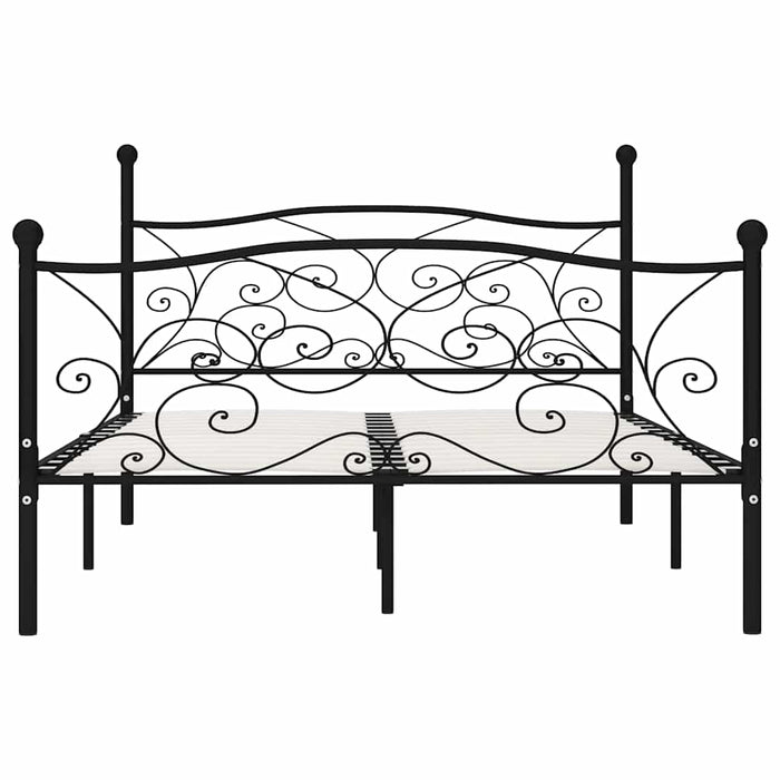 Cadru de pat cu bază din șipci, negru, 160 x 200 cm, metal - WALTI WALTI