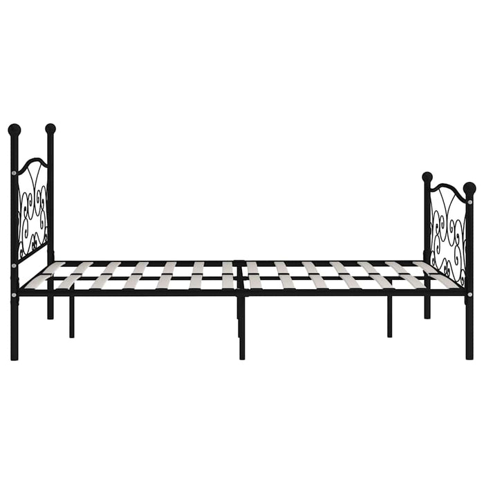 Cadru de pat cu bază din șipci, negru, 160 x 200 cm, metal - WALTI WALTI