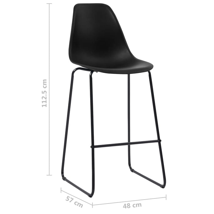 vidaXL Scaune de bar, 6 buc., negru, plastic - WALTI WALTI