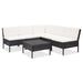 Set mobilier de grădină cu perne, 6 piese, negru, poliratan - WALTI WALTI