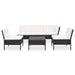 Set mobilier de grădină cu perne, 6 piese, negru, poliratan - WALTI WALTI