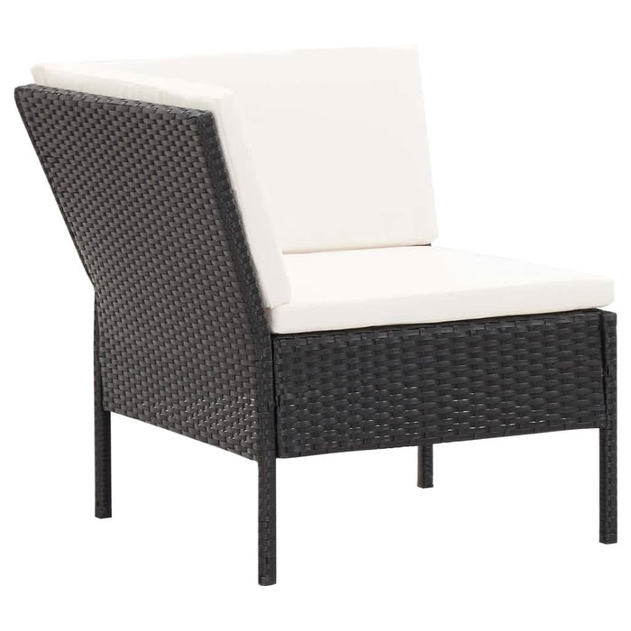 Set mobilier de grădină cu perne, 6 piese, negru, poliratan - WALTI WALTI