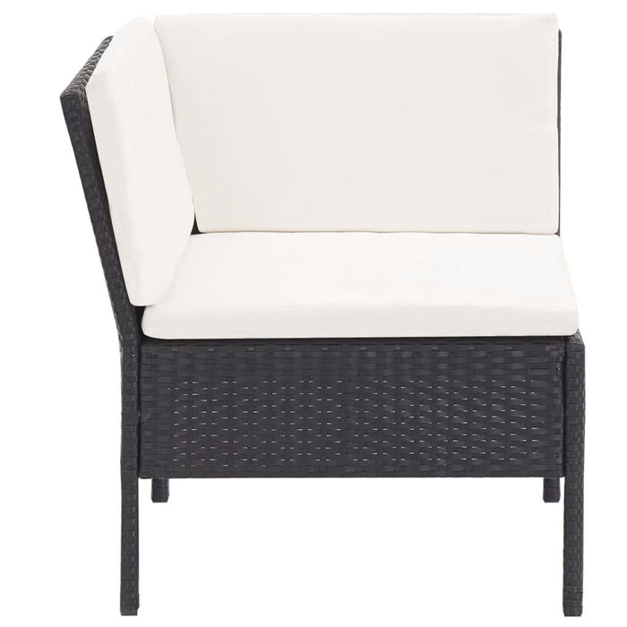Set mobilier de grădină cu perne, 6 piese, negru, poliratan - WALTI WALTI