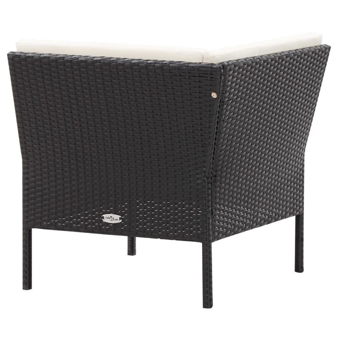 Set mobilier de grădină cu perne, 6 piese, negru, poliratan - WALTI WALTI