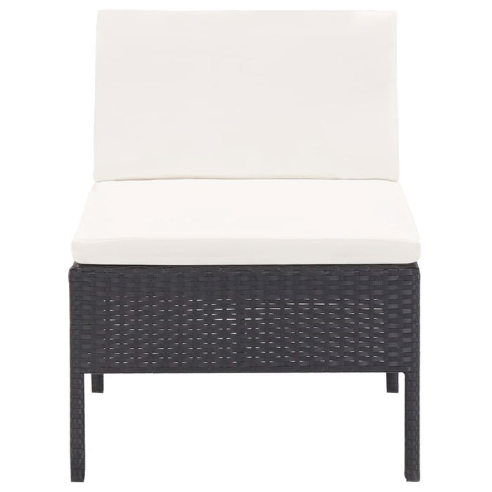 Set mobilier de grădină cu perne, 6 piese, negru, poliratan - WALTI WALTI