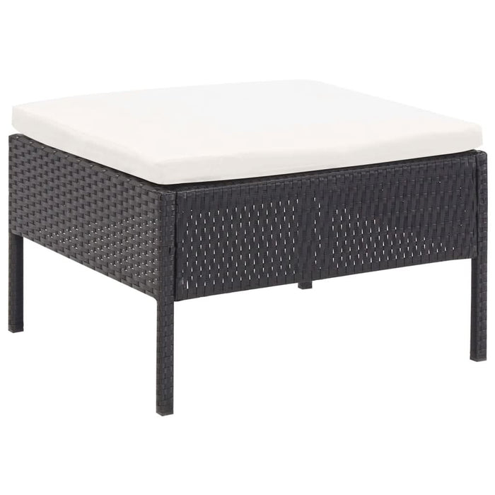 Set mobilier de grădină cu perne, 6 piese, negru, poliratan - WALTI WALTI