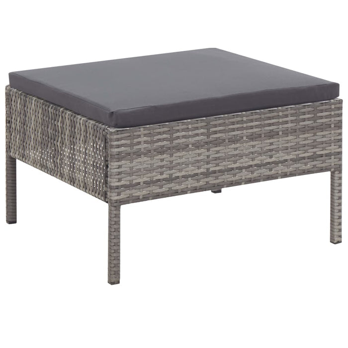 Set mobilier de grădină cu perne, 6 piese, gri, poliratan - WALTI WALTI