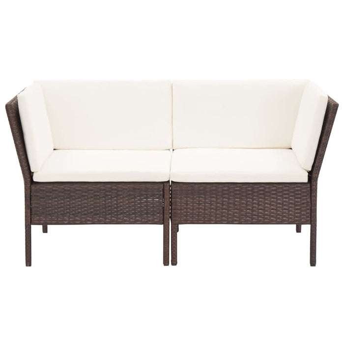 Set mobilier de grădină cu perne, 6 piese, maro, poliratan - WALTI WALTI