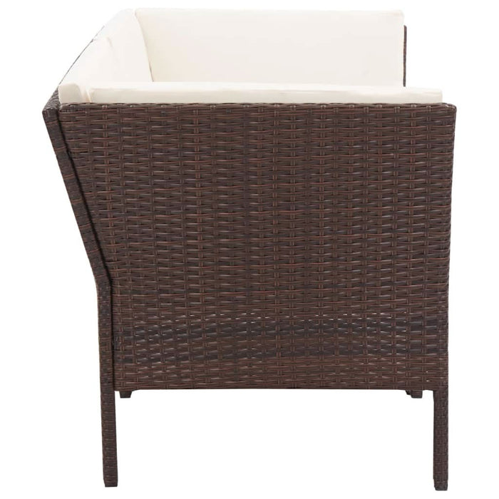 Set mobilier de grădină cu perne, 6 piese, maro, poliratan - WALTI WALTI
