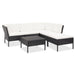 Set mobilier de grădină cu perne, 6 piese, negru, poliratan - WALTI WALTI