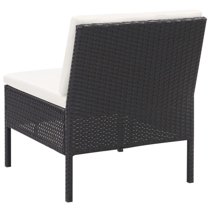 Set mobilier de grădină cu perne, 6 piese, negru, poliratan - WALTI WALTI