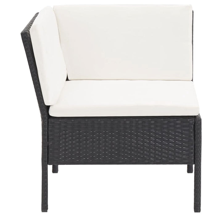 Set mobilier de grădină cu perne, 6 piese, negru, poliratan - WALTI WALTI