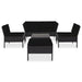 Set mobilier de grădină cu perne, 6 piese, negru, poliratan - WALTI WALTI