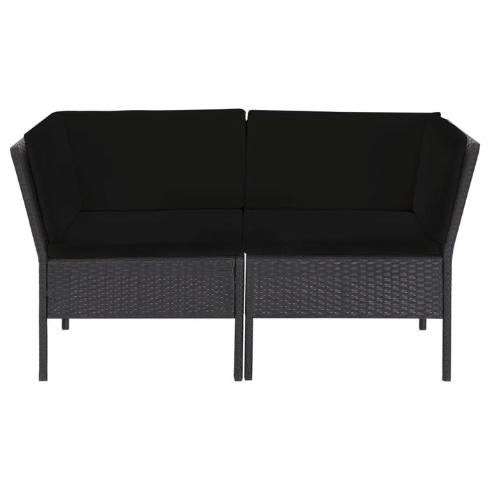Set mobilier de grădină cu perne, 6 piese, negru, poliratan - WALTI WALTI