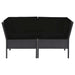 Set mobilier de grădină cu perne, 6 piese, negru, poliratan - WALTI WALTI