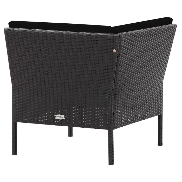 Set mobilier de grădină cu perne, 6 piese, negru, poliratan - WALTI WALTI