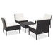 Set mobilier de grădină cu perne, 5 piese, negru, poliratan - WALTI WALTI