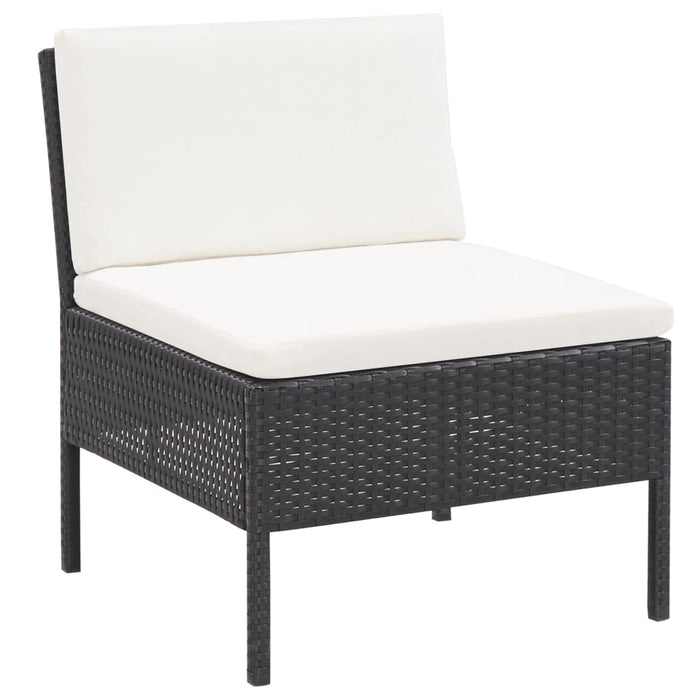 Set mobilier de grădină cu perne, 5 piese, negru, poliratan - WALTI WALTI