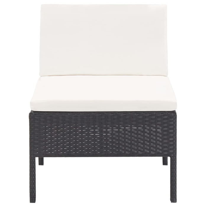Set mobilier de grădină cu perne, 5 piese, negru, poliratan - WALTI WALTI