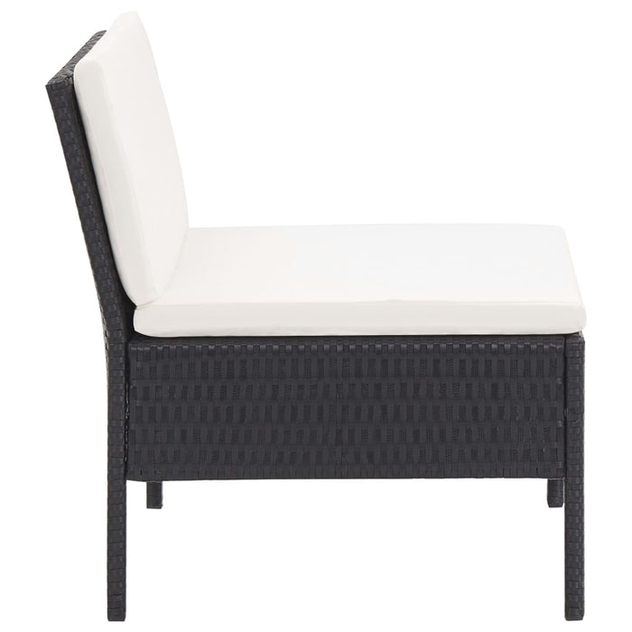 Set mobilier de grădină cu perne, 5 piese, negru, poliratan - WALTI WALTI