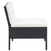 Set mobilier de grădină cu perne, 5 piese, negru, poliratan - WALTI WALTI