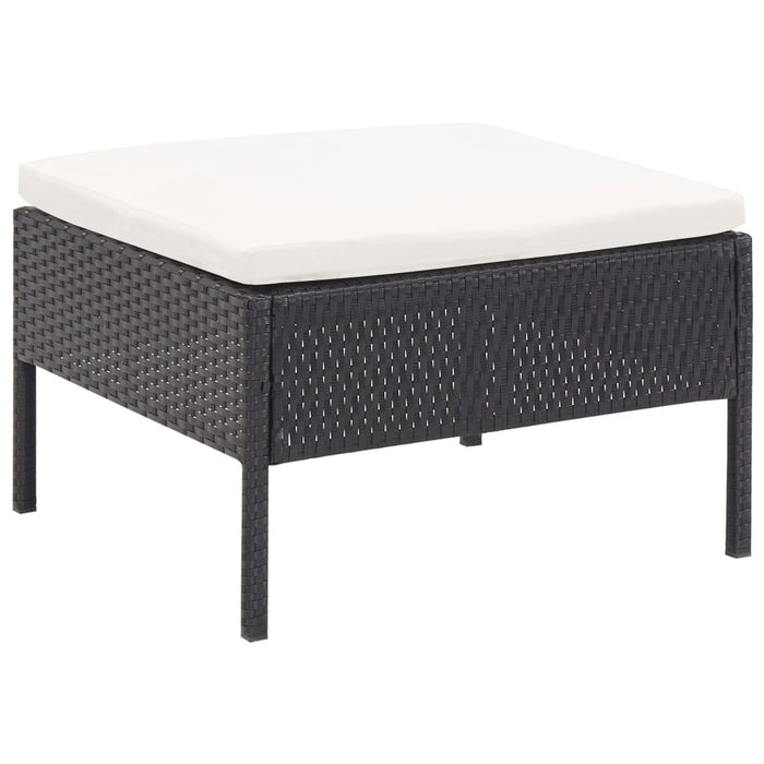 Set mobilier de grădină cu perne, 5 piese, negru, poliratan - WALTI WALTI