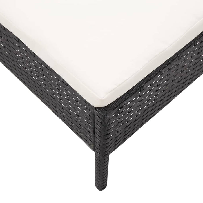 Set mobilier de grădină cu perne, 5 piese, negru, poliratan - WALTI WALTI
