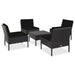 Set mobilier de grădină cu perne, 5 piese, negru, poliratan - WALTI WALTI