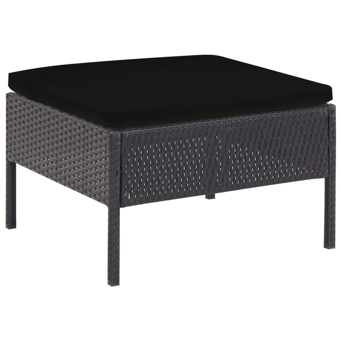 Set mobilier de grădină cu perne, 5 piese, negru, poliratan - WALTI WALTI