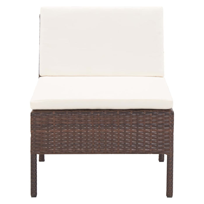 Set mobilier de grădină cu perne, 6 piese, maro, poliratan - WALTI WALTI