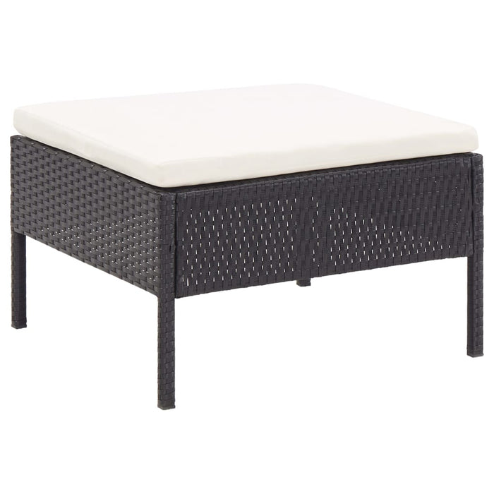 Set mobilier de grădină cu perne, 6 piese, negru, poliratan - WALTI WALTI