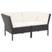 Set mobilier de grădină cu perne, 6 piese, negru, poliratan - WALTI WALTI