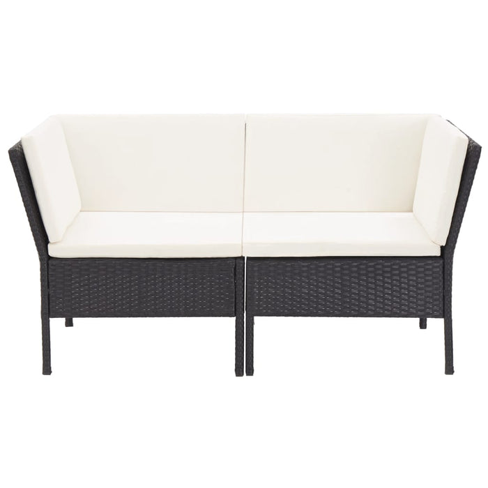 Set mobilier de grădină cu perne, 6 piese, negru, poliratan - WALTI WALTI